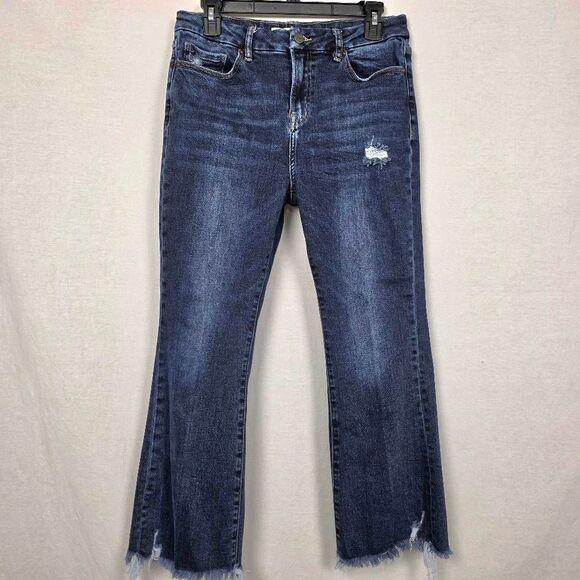 Mica Los Angeles Distressed Raw Hem Kick Flare Jeans 30 - Picture 1 of 9